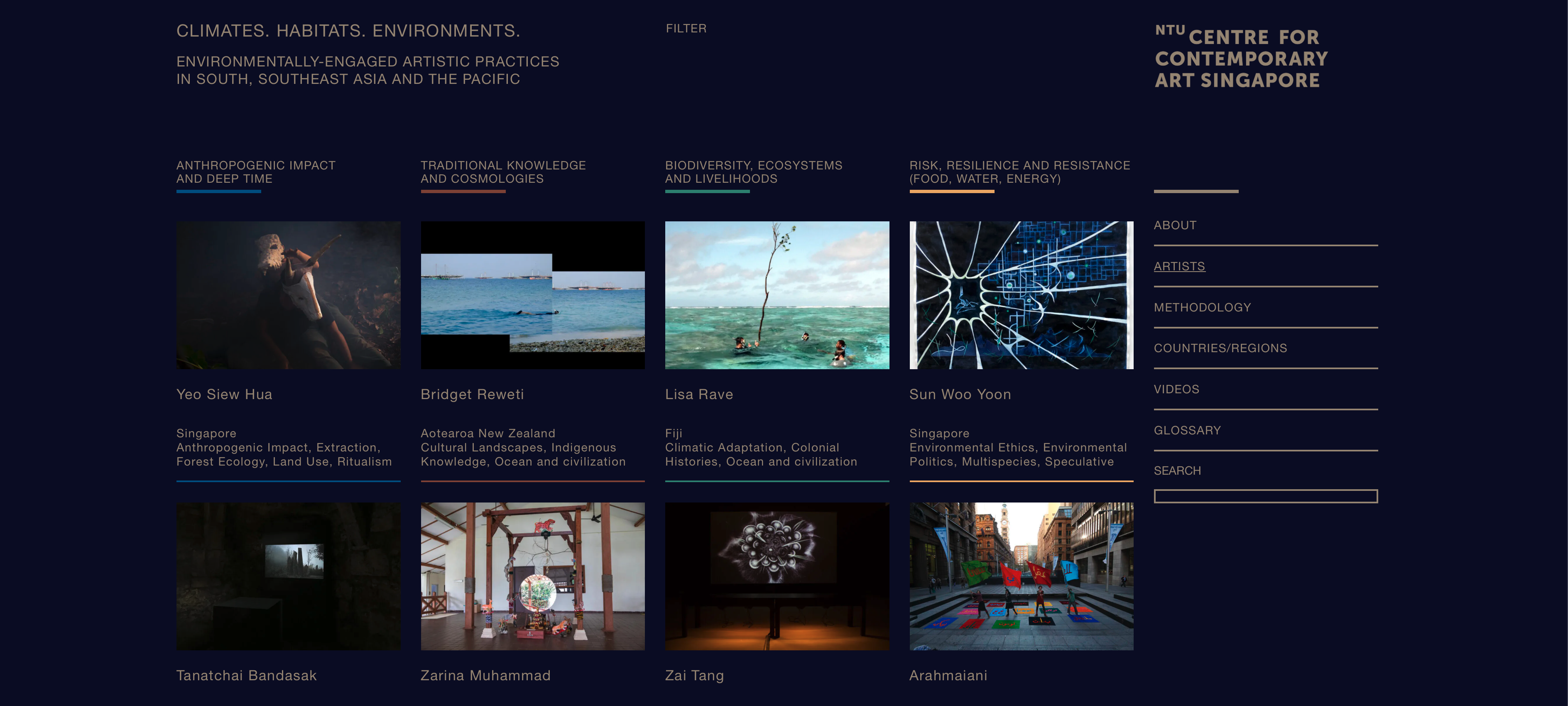 Screenshot of website